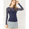 INSPIRE CHIC Women's Long Sleeve Spaghetti Strap Party Mesh Tops - 2 of 4