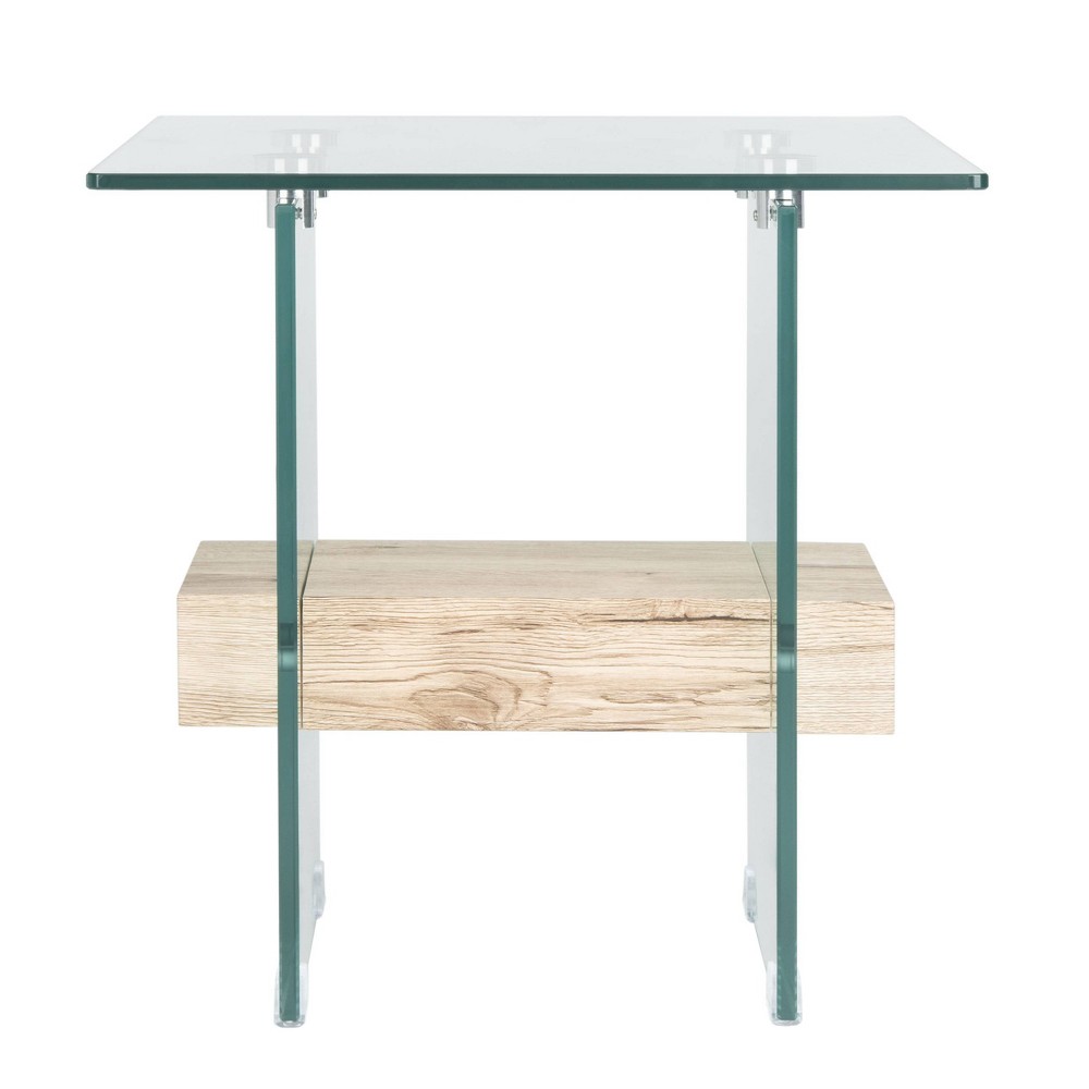 Safavieh Kayley Modern 2-Tier Glass Accent Table, Natural