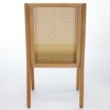 Gulches Rustic Rattan Dining Chair - Solid Wood Frame with Decorative Armrests, Olive Green Linen Upholstered Seat - 4 of 4
