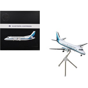 Saab 340A Commercial Aircraft "Eastern Express/Bar Harbor" White with Blue Stripes 1/200 Diecast Model Airplane by GeminiJets - 1 of 3