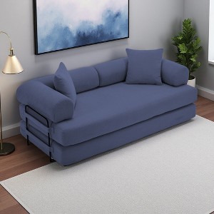 78.5" Corduroy Folding Convertible 3-Seater Sofa with Sleeper & DIY Modular Design - 1 of 4