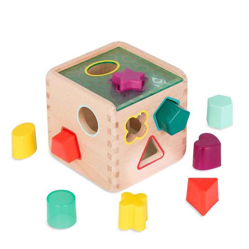 B. toys Wooden Shape Sorter - Wonder Cube, 1 of 12