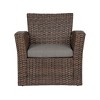 WestinTrends 4 Piece Conversation Outdoor Patio Sofa Set with Square Fire Pit Table - 4 of 4