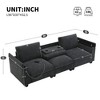 96" Chenille 3-Seater Sectional Sofa with Bluetooth Speaker, Drop-Down Table, Cup Holders, USB Charger, - 3 of 4