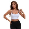 INSPIRE CHIC Women's Double Spaghetti Strap Longline Full Coverage Workout Padded Sports Bras - 4 of 4