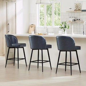 Spruce&Spring Counter Height Swivel Barstool with Metal Legs Set - 1 of 4