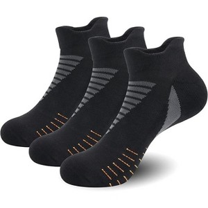 SERISIMPLE Women Low Cut Performance Cotton Viscose Bamboo Socks Athletic Cushion Compression Socks 3 Pairs - 1 of 4