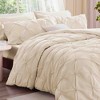 BAGOKIE 3 Pieces Floral Pinch Pleat Bed in a Bag Comforter Set for All Season - 2 of 4