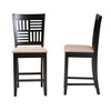 Set of 2 Deanna Fabric and Wood Counter Height Barstools Beige/Dark Brown - Baxton Studio: Upholstered Rectangle, Rubberwood Frame - 4 of 4