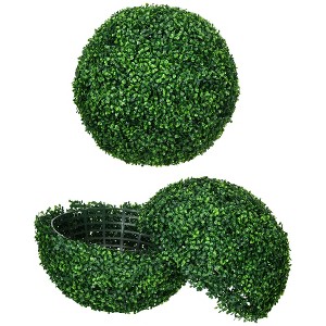 2 Pack Artificial Tree Boxwood Topiary Balls, 19.75 Inch - 1 of 4
