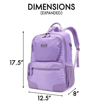 ELLE Luggage 20L Voyage Twill and Vegan Leather Backpack - Lavender — фото 7