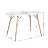 FurnitureR Modern 47.2 Inch Oval Dining Table for 4-6 People, Functional White Table with Wooden Legs for Home Office Kitchen Dining Room Patio - 3 of 4