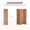 NicBex Room Divider Folding Woven Rattan Privacy Screen with Wood Legs Partition for Home & Office - 4 of 4