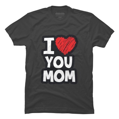Men's Design By Humans I Love You Mom Heart By solon2020 T-Shirt