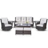 Belord 8PCS Wicker Patio Furniture Set, Outdoor Conversation Set with 2 Swivel Rocker Chairs, 1 Patio Couch, 1 Coffee Table, 2 Ottomans, 2 Side Table - 4 of 4