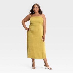 Women's Column Slip Dress - A New Day™ Black - 1 of 3