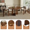 Round Dining Table for 4 with Wood Grain Finish, Modern Farmhouse Kitchen Table for Dining Room, Living Room, or Breakfast Nook-Tanpinhause - 4 of 4