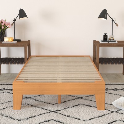 Eduardo Twin-Size Low-Profile Pine Wood Platform Bed Frame