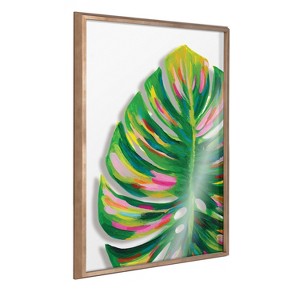 Kate and Laurel Blake Monstera Framed Printed Art by Jessi Raulet of Ettavee, 24x32, Gold - 1 of 4