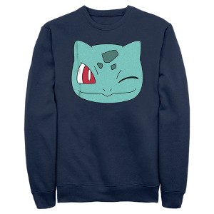 Men's Pokemon Bulbasaur Wink Face Sweatshirt - 1 of 4