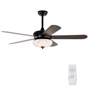 Tangkula 52" Retro Ceiling Fan w/ Remote Control 3 Wind Speeds & 5 Reversible Blades - 1 of 4