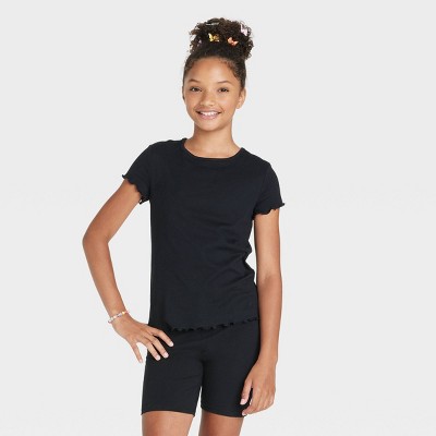 Girls' Short Sleeve T-Shirt - art class™ Black M