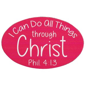 Dicksons I Can Do All Things Through Christ Pink 5 x 3 Vinyl Refrigerator Magnet - 1 of 2