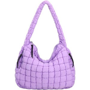 Puffer Tote Bag for Women Large Quilted Carryall Bag Soft Puffy Crossbody Lightweight Shoulder Handbags - 1 of 4