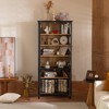 NicBex Vintage Tall Bookshelves Pantry Cabinet with Glass Doors & Adjustable Shelves,Display Buffet Cabinet for Hallways,Living Room,Kitchen - 3 of 4