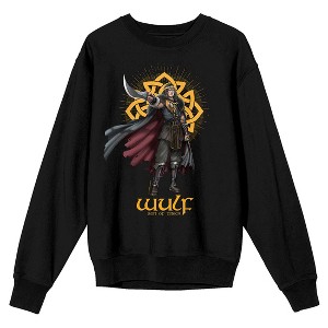 Lord Of The Rings War Of The Rohirrim Wulf Rule The World Adult Black Crew Neck Long Sleeve Sweatshirt - 1 of 4