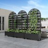 SpassWay 72"H Arch Metal Planter Box with Trellis Raised Garden Bed with Arbor Privacy Screen with Wheels - 2 of 4