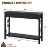31" Console Table, Industrial Style Console Table with Drawers and Open Storage Shelves, 2-tiered Narrow Sofa Table, Entryway Hallway Table - 2 of 4