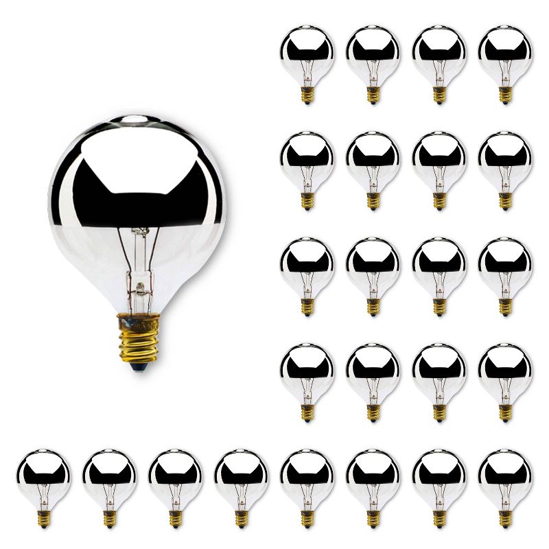 Bulbrite Set of 2 40W G16.5 Incandescent Dimmable Light Bulbs Warm White 2700K E12, 1 of 8