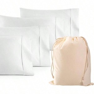 1000 TC White King Pillowcases Set of 4, 100 Egyptian Cotton, Silky Soft Hotel - Like Pillow Covers - 1 of 4