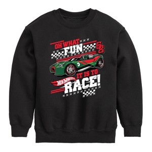 Boys' - Hot Wheels - Oh What Fun It Is To Race Graphic Long Sleeve Fleece Sweatshirt - 1 of 4