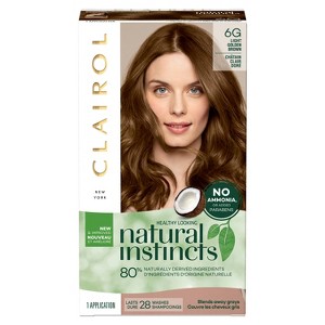 Natural Instincts Clairol Non-Permanent Hair Color - 6G Light Golden Brown, Toasted Almond - 1 Kit, 6G-Light Golden Brown