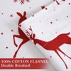 Christmas Flannel Sheets, 100% Cotton Holiday Bed Sheet Set, Soft Warm Brushed, Deep Pocket Fitted Sheet, Red Christmas Deer - 3 of 4