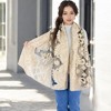 Anna-Kaci Women's Elegant Floral Embroidered Sheer Scarf with Lightweight Textured Fabric Overlay for Sophisticated Style - 4 of 4
