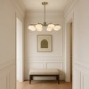 ALOADECOR Mid Century Modern Opal Glass Chandelier Classic Globe Pendant Light For Dining Room Living Room - 2 of 4