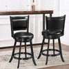 Costway 2PCS 24'' Swivel Counter Stool Dining Chair Upholstered Seat Black - 2 of 4