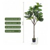 Artificial Fiddle Leaf Fig Tree 5FT Tall Fake Plant Indoor/Outdoor Decor With Pot Home Office & Living Room Decor - 4 of 4