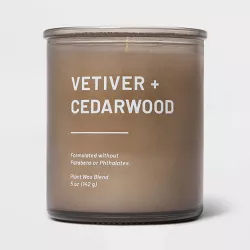 5oz Glass Jar Vetiver and Cedarwood Candle Brown - Project 62™
