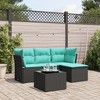vidaXL 5 Piece Patio Sofa Set with Cushions Black Poly Rattan - 2 of 4