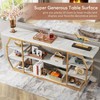 LITTLE TREE 70.9" Extra Long Console Sofa Table with Storage Shelves White/Gold - 3 of 4