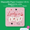 Big Dot of Happiness 25 Ct Lucky in Love Drink Coasters, 4-Inch Disposable Square Paper Coasters for Las Vegas Bachelorette Party, Decor for Drinks - 4 of 4