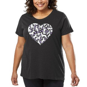 LA Pop Art Dog Heart - Women's Word Art T-Shirt - 1 of 4