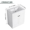 SEVOBAL Bathroom Vanities Freestanding Vanity 30 Inch with Resin Sink and Soft Close Doors for Bathroom, White, 29.5"*19.7"*35.4" - 3 of 4