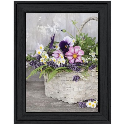 HomeRoots Fresh Garden Basket Black Framed Print Wall Art