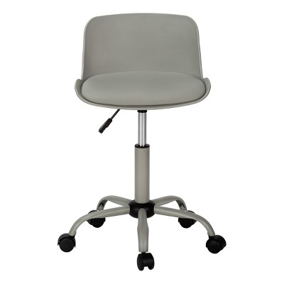 GlasFlength Task and Office Chairs Armless Office Chair Ergonomic Rolling Computer Desk Chair Work Chair for Office, Gray, 18.5"*18.5"*25.5"