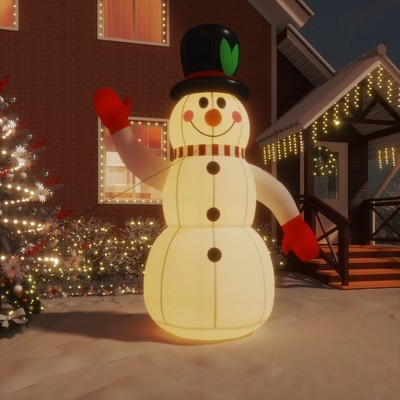 VidaXL Inflatable Snowman with LEDs 10 ft